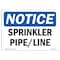 Signmission OSHA Notice, 5" Height, Sprinkler Pipe Line Sign, 7" X 5", Landscape OS-NS-D-57-L-18399 - alternate 1
